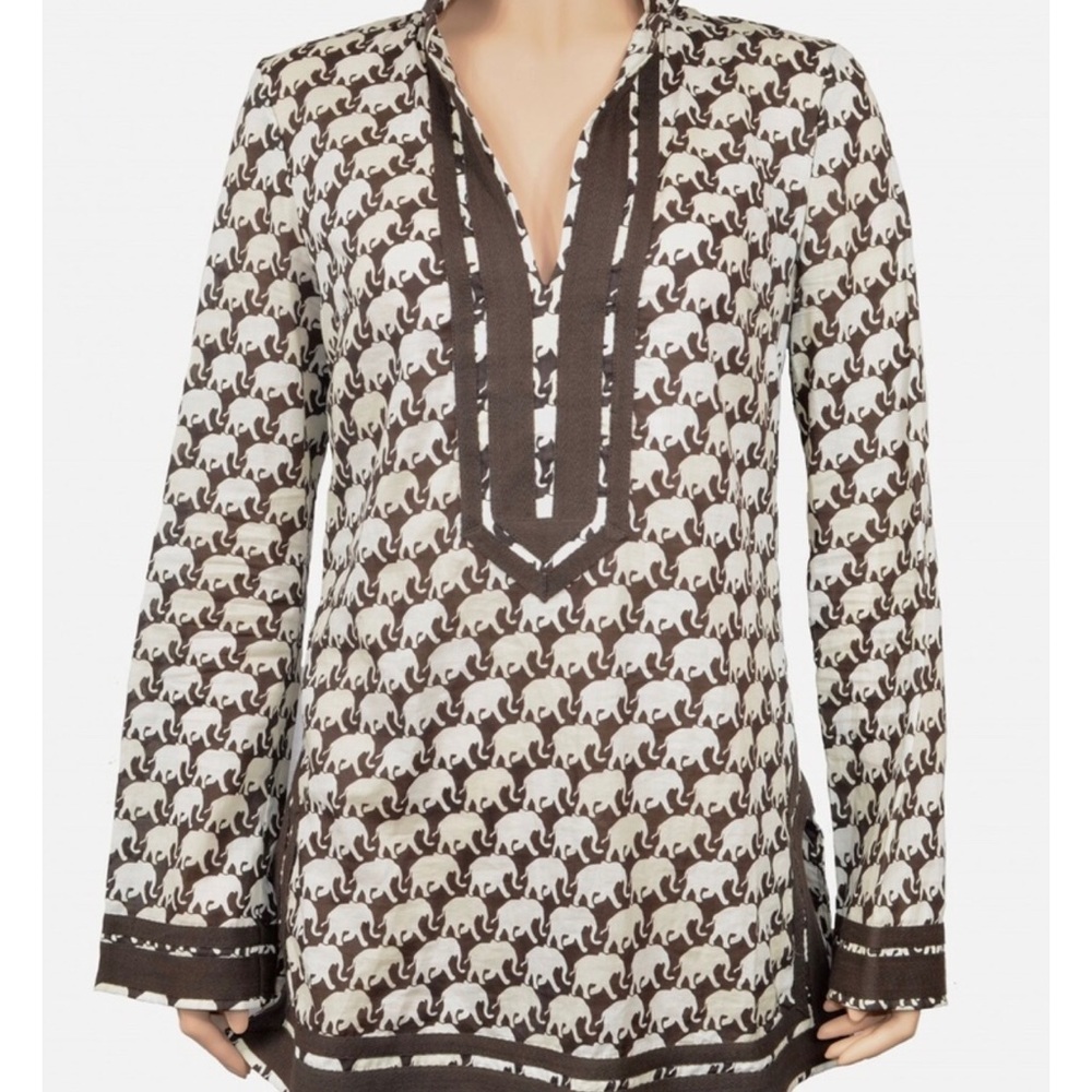 Tory Burch Elephant Print Classic Tunic Sz. 6